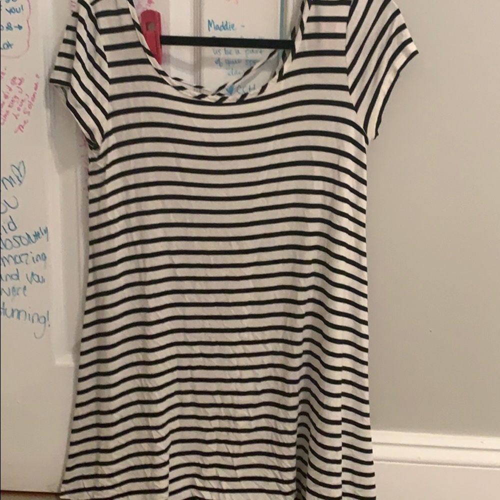 Black and white striped tshirt dress